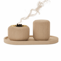 Élégance Oud – Set Brûleur & Boîte de Conservation Beige